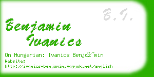 benjamin ivanics business card